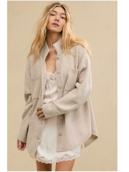 aerie Sweaters - NWOT Aerie unREAL Oversized Slouchy Cardigan Knit Tunic Sweater Tan Small